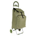 Portable Market Shopping Trolley Cart 70L Seniors Grocery Wheeler, Click on Wheels (Green)