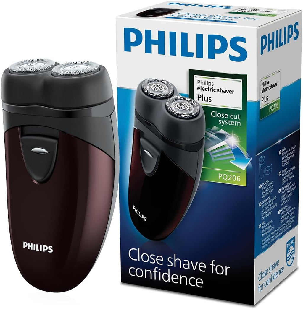 Philips Compact Cordless Travel Shaver, Battery Powered Electric Foil Shaver, Facial Hair Trimmer