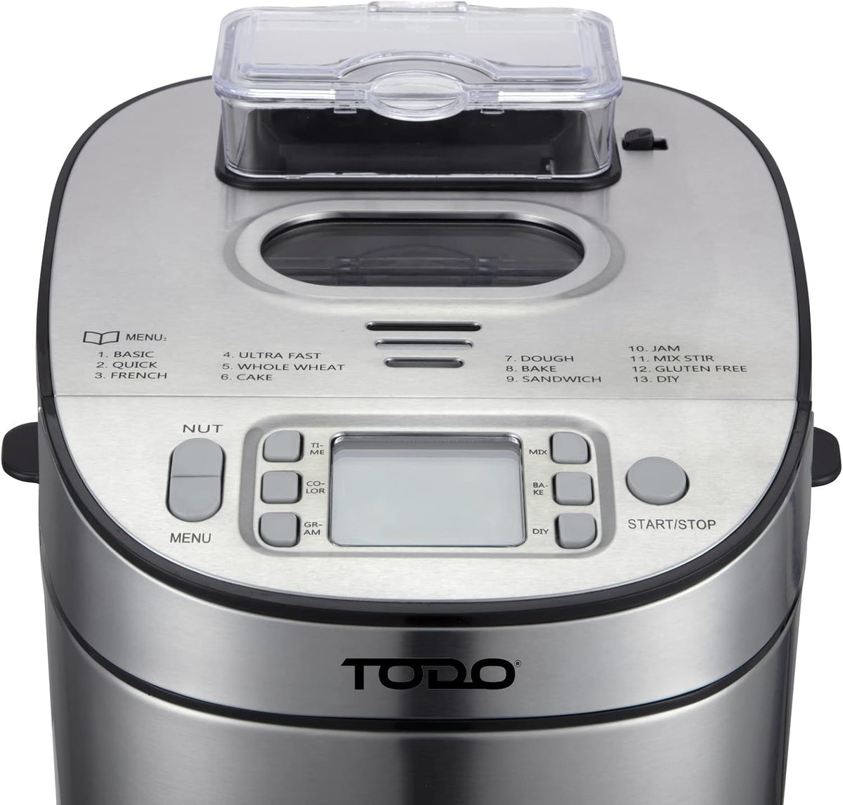 Electric Bread Maker 13 Programs Benchtop Bread Making Machine 550W Fruit Nut Dispenser Crust Control