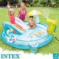 Intex Inflatable Kiddie Pool | Above-Ground Swimming Pool Slide Sprayer Kids Water Fun Outdoor