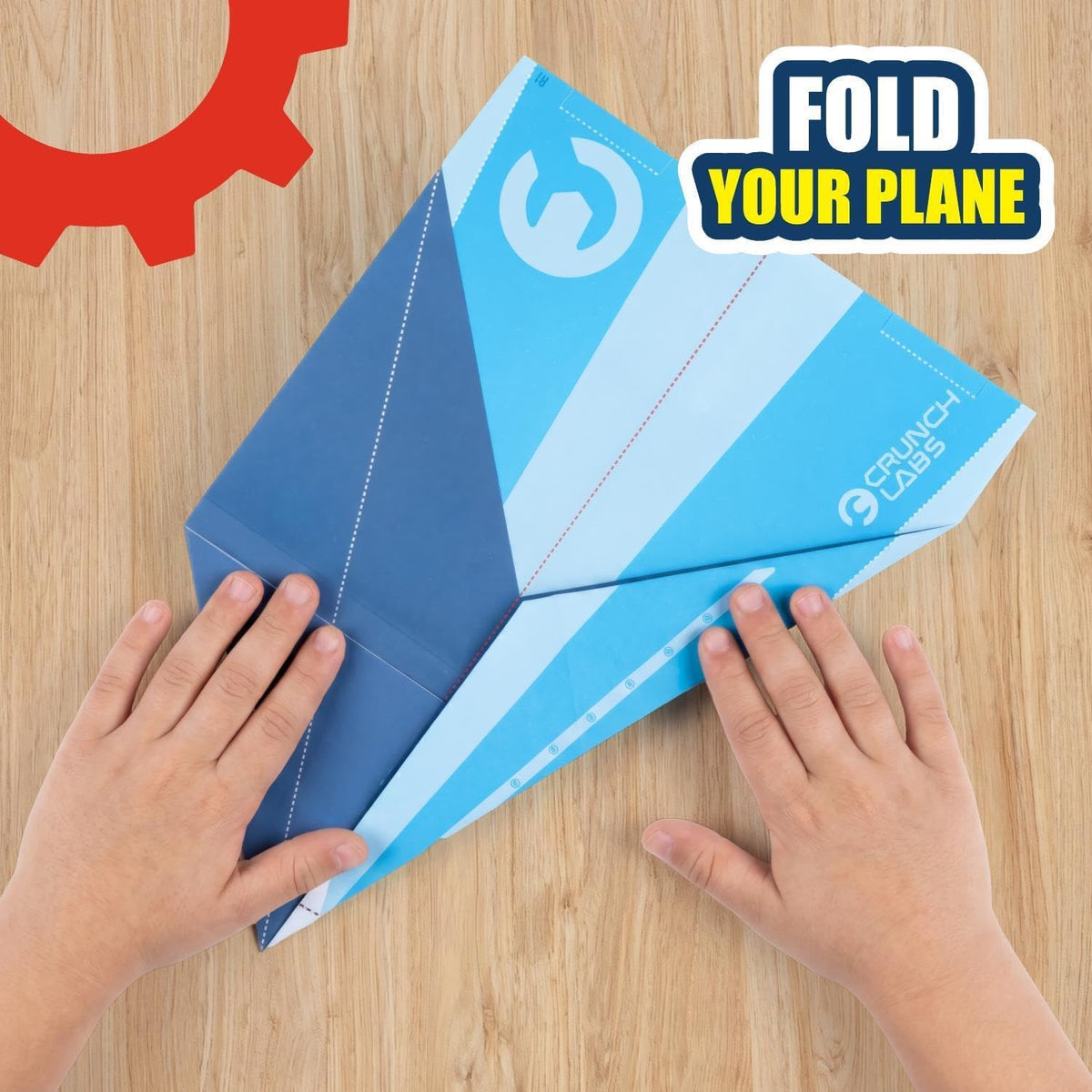 CrunchLabs Turbo Trick Paper Airplane Aeroplane Kit - Fold, Launch, Fly  - Science Experiment by Mark Robers- Launcher kit with 5 flight designs