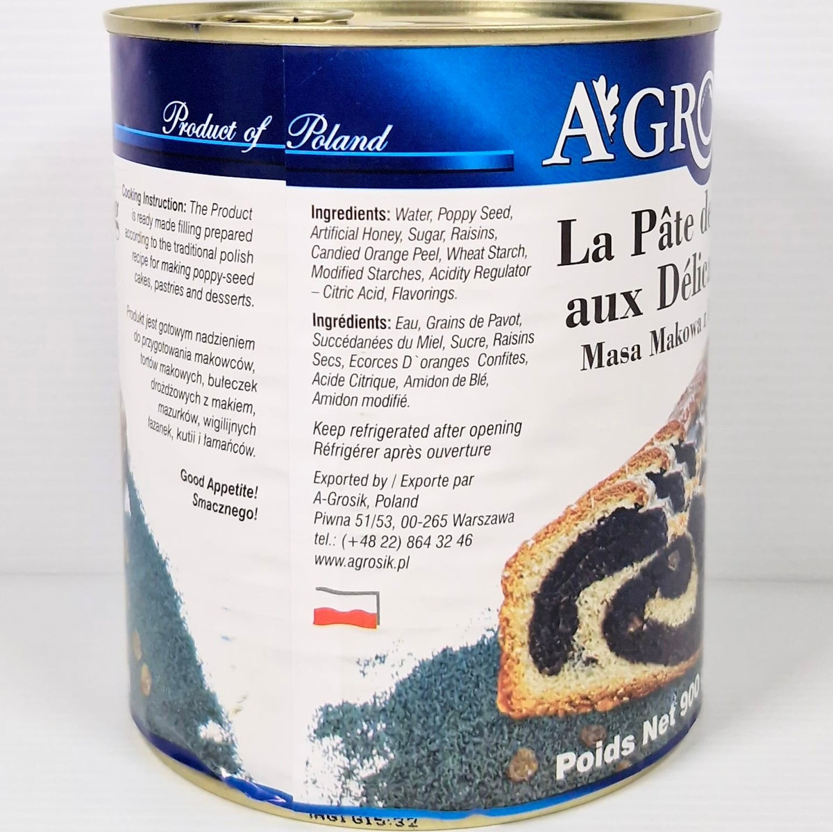 Poppy Seed Cake Pastry Baked Goods Filling 900g Next Day Postage Made In Poland By A-Grosik