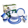 Camping Dinnerware 16 Piece Melamine Tableware Set DIshwasher Safe, Campsite Meal Set