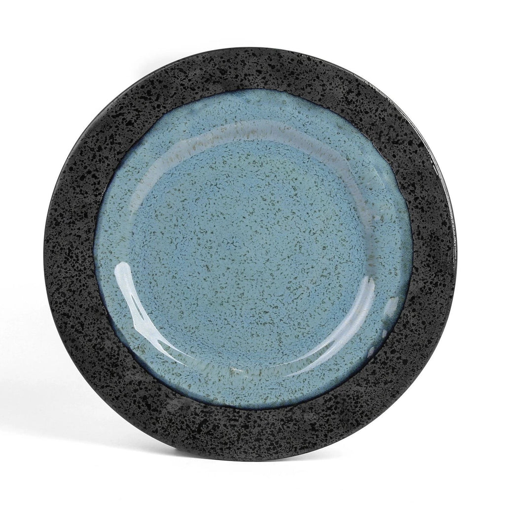 4 Person Stoneware Dining Set | 12-Piece Dinner Set Meal Dinnerware | 4x Dinner Set, 4x Side Plate, 4x Bowls | Handcrafted