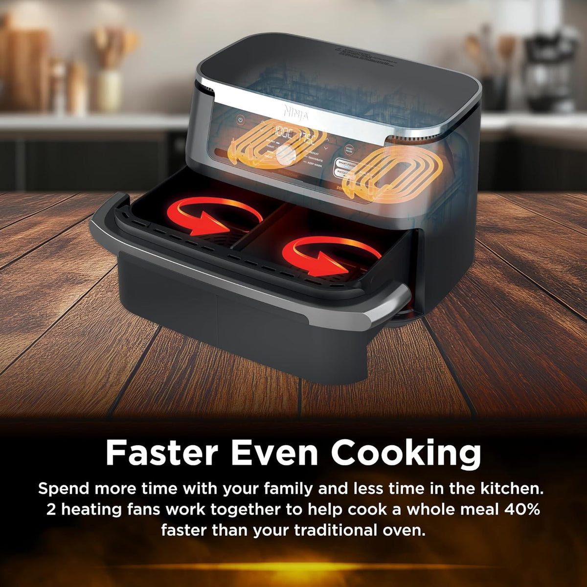 Ninja 6.6L Airfryer | Dual Basket Megazone Air Frying Grill Meat Vegetable Cooker