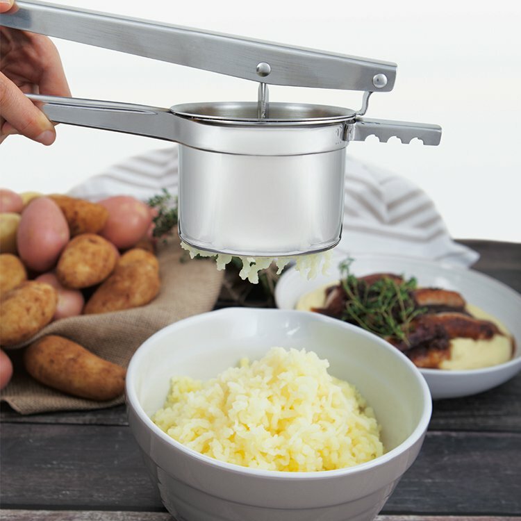 Avanti Handheld Potato Ricer | Stainless Steel Potato Masher Mincer Manual Press