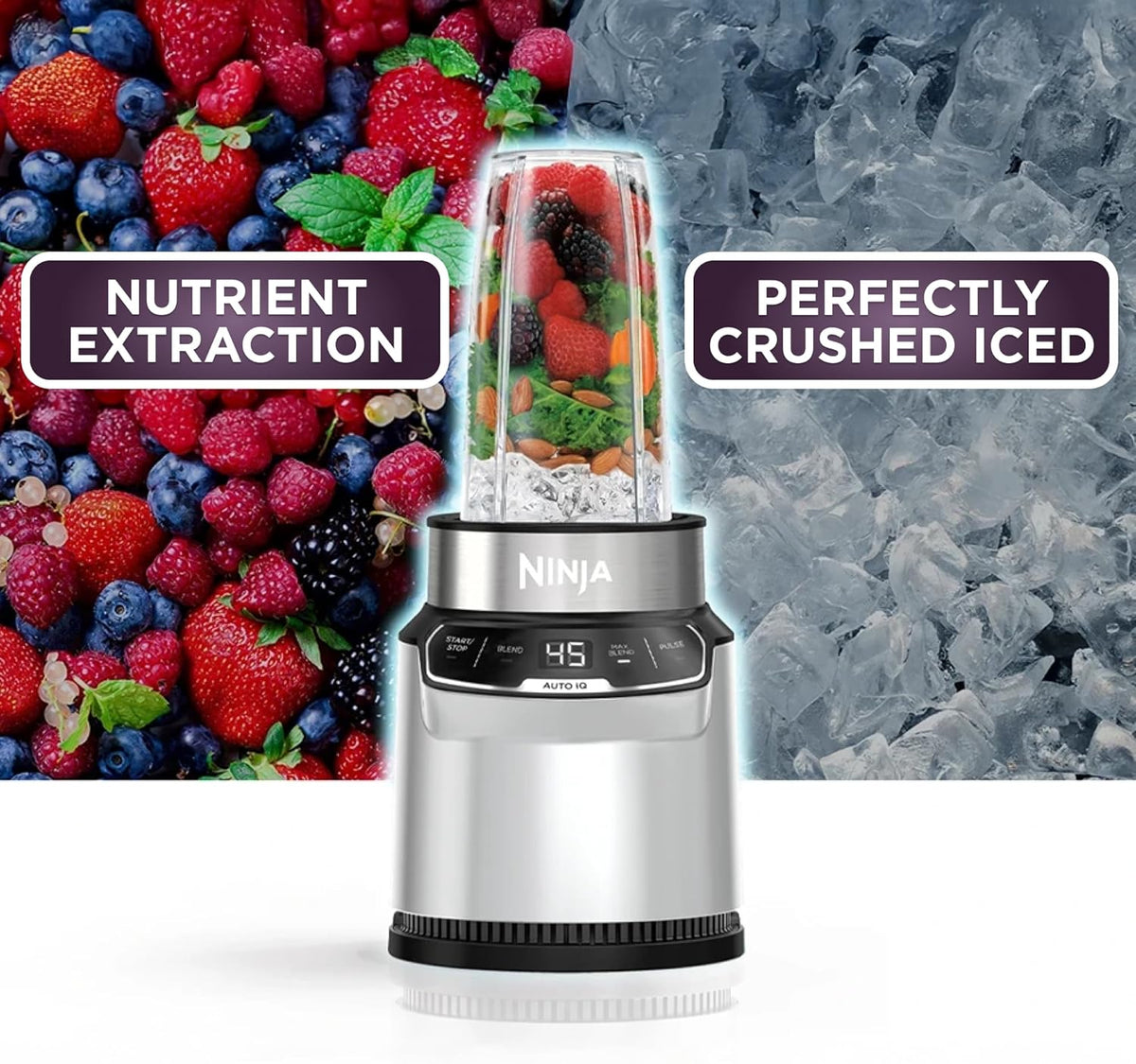 Ninja Blender Smoothie Maker Fruit Vegetable Countertop Shakes Mixer Juicer Cocktail Ice Nut Crusher