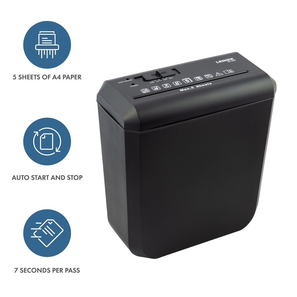 Lenoxx Paper Document Secure Shredder | Home Office Student Document Cutter Shredding Credit Card 10L