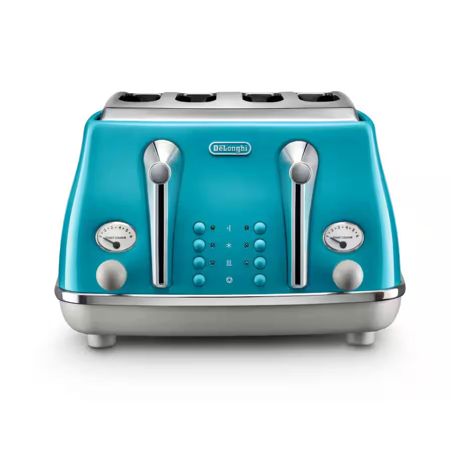 DeLonghi Retro Toaster 4 Slice Bread Toasting Machine Browning, Kitchen Appliance Cooker