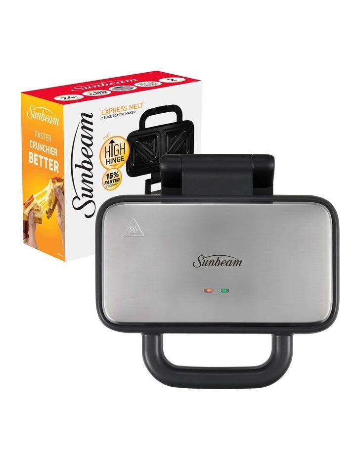 Sunbeam 2 Sandwich Press Electric Jaffle Maker Toastie Machine - Sweet Savoury Sandwich Maker 1200W