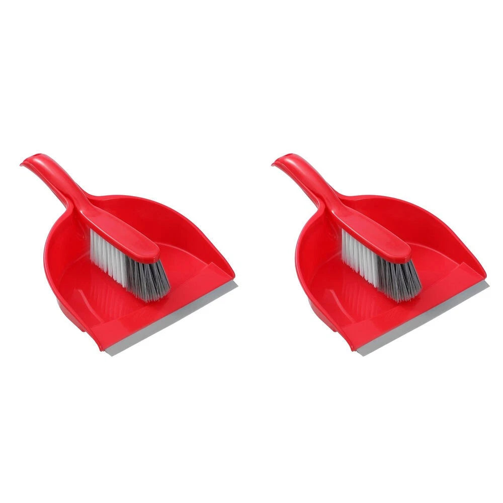 2PK Compact Indoor Dustpan | Kitchen Home Crumb Dirt Cleaning Brush and Dustpan Set | Mini Assorted