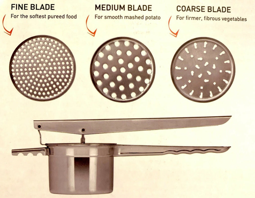 Avanti Handheld Potato Ricer | Stainless Steel Potato Masher Mincer Manual Press