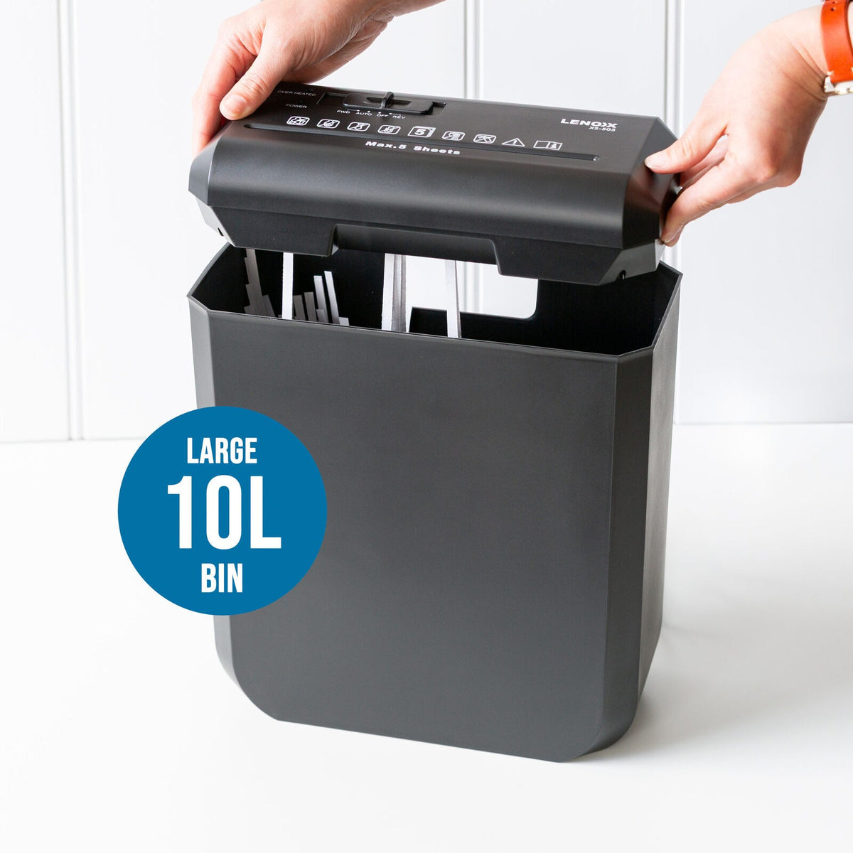 Lenoxx Paper Document Secure Shredder | Home Office Student Document Cutter Shredding Credit Card 10L