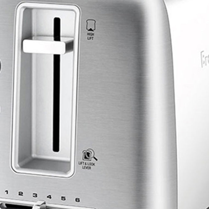 Breville 4 Slice Wide Toaster Bread Toasting 6 Browning Controls - 'Lift and Look' Function, Frozen - Stainless Steel
