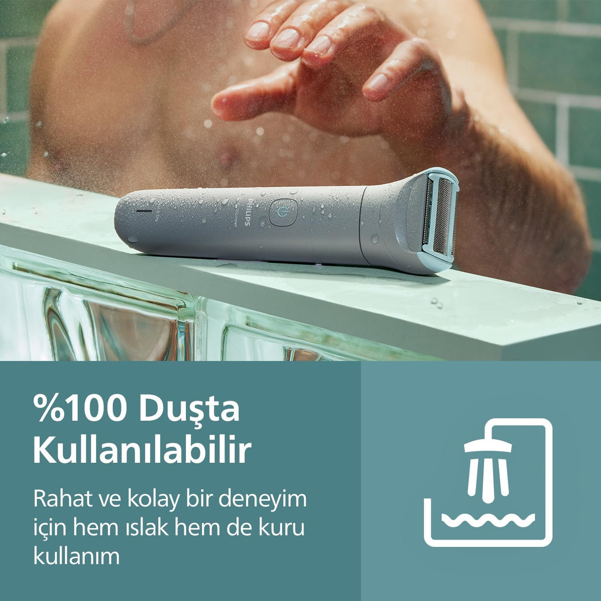 Philips Waterproof Cordless Bodygroomer | Men's Showerproof Body Groomer Trimmer | Groin Balls Legs Arms Chest Back Shaver Razor