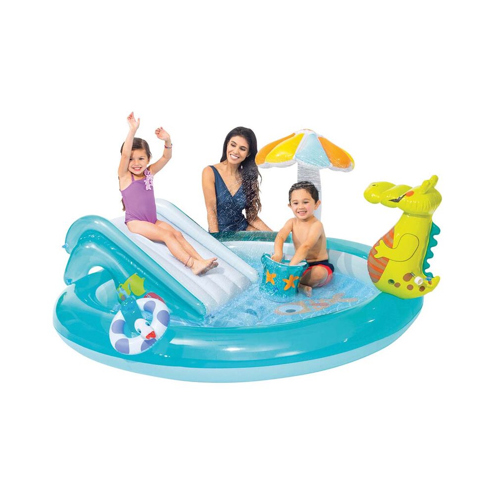 Intex Inflatable Kiddie Pool | Above-Ground Swimming Pool Slide Sprayer Kids Water Fun Outdoor