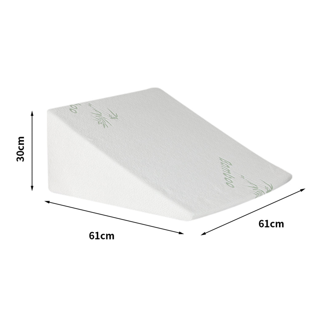 Wedge Support Pillows Bed Pregnancy Back Leg Supportive Pillow - Medium Firm Cooling Gel Core - Bamboo Cover