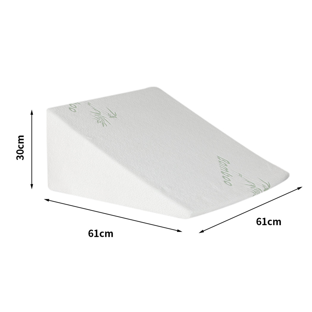 Wedge Support Pillows Bed Pregnancy Back Leg Supportive Pillow - Medium Firm Cooling Gel Core - Bamboo Cover