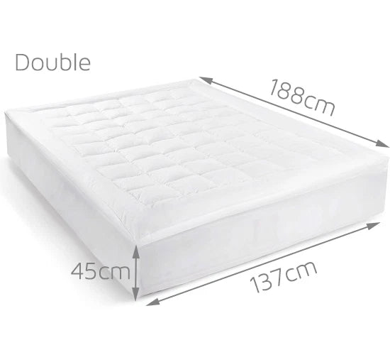 DOUBLE Pillowtop Mattress Protector | Luxury Bamboo Matress Topper Underlay 1000GSM | 45cm Skirt (Copy)