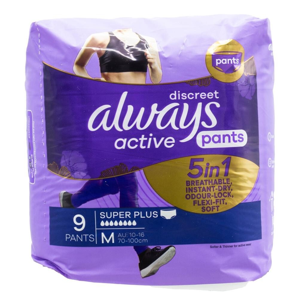 9 Discrete Adult Diaper Super Plus Pants AU10-16 Incontinence Breathable Instant-Dry Nappy Pants Odour-lock Soft