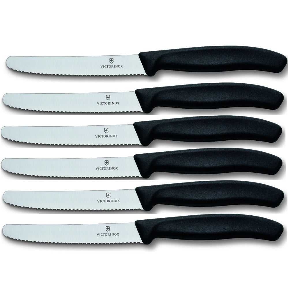 6 x Victorinox Steak Knives | Meat Serrated Sausage Tomato Slicer Slicing Paring | Kitchen Tools
