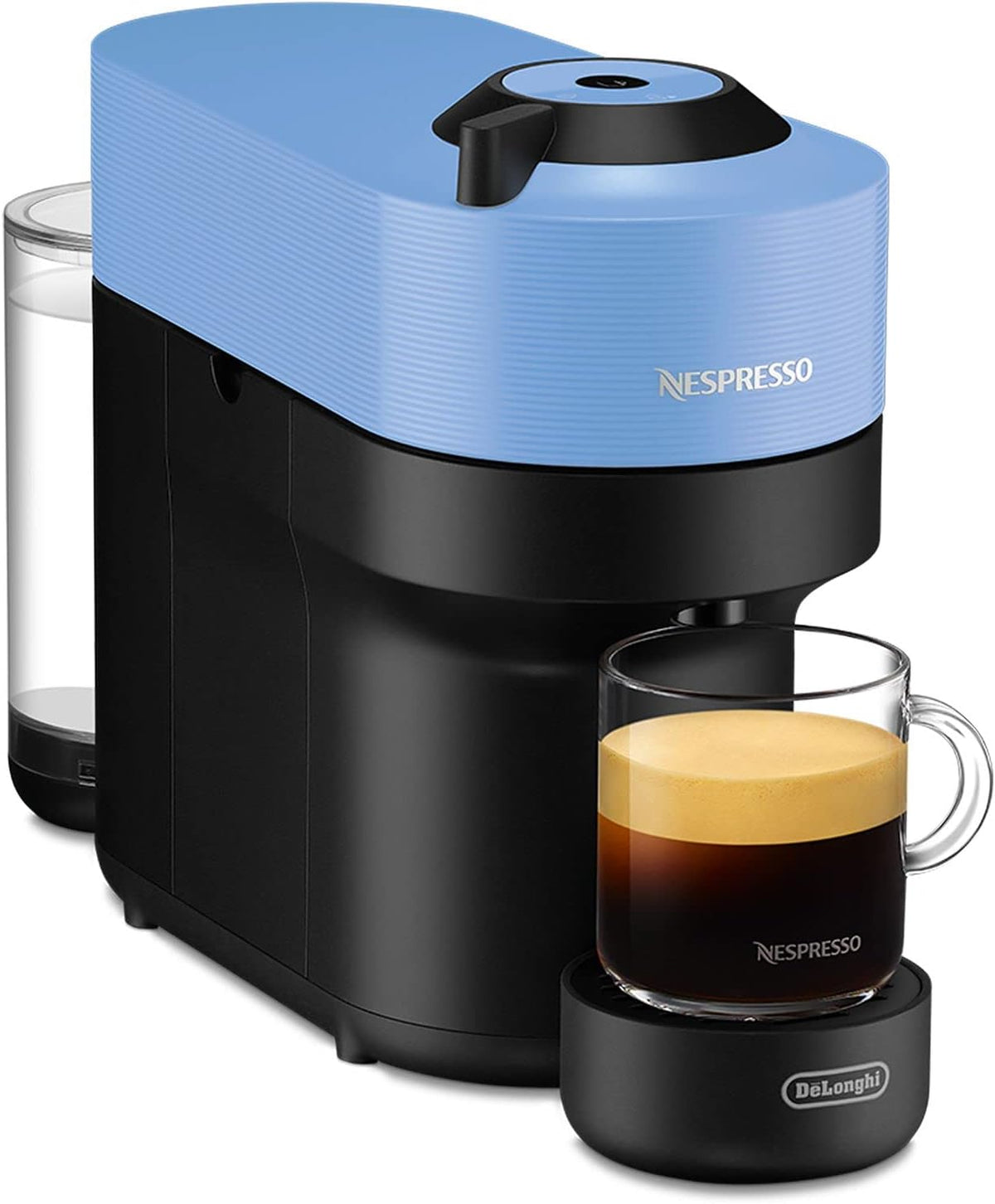De'Longhi Nespresso Pod Coffee Machine, Automatic Capsule Espresso Maker with Bonus Pods, Kitchen Appliance (Blue)