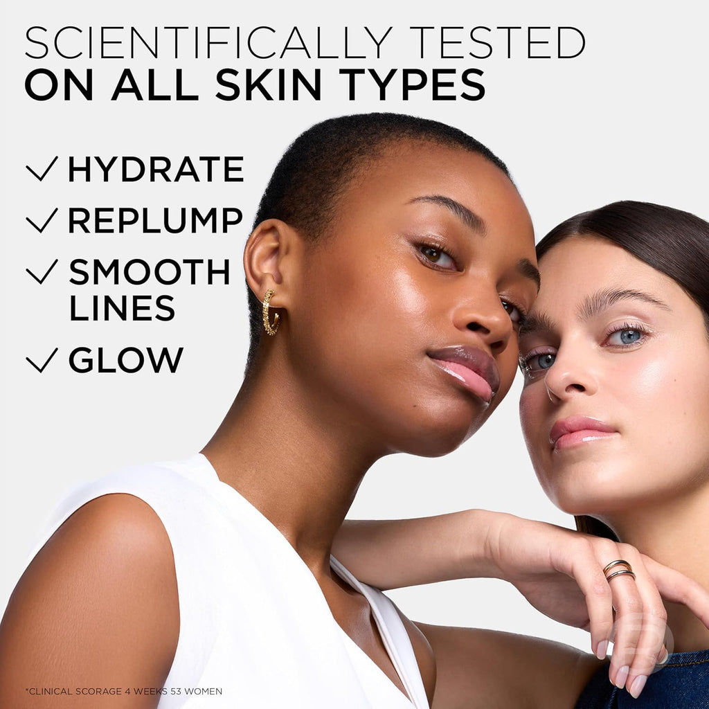 L'Oreal Paris Revitalift Filler Glass Skin Liquid Face Cream 50ml, with Hyaluronic Acid & Vitamin Cg, Glass Skin Glow