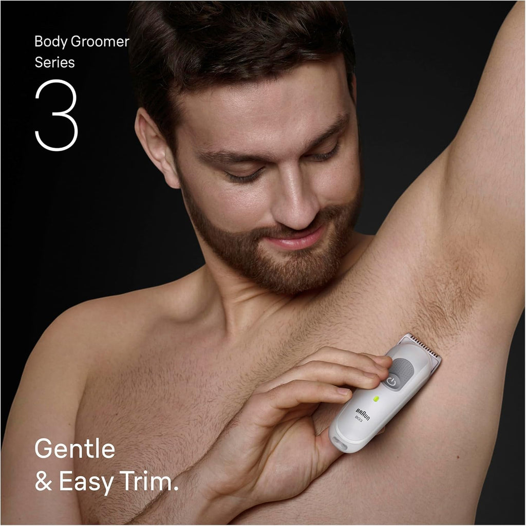 Braun Series 3 Waterproof Body Groomer | SkinGuard Tech | Sensitive Comb & 80-Min Cordless Runtime