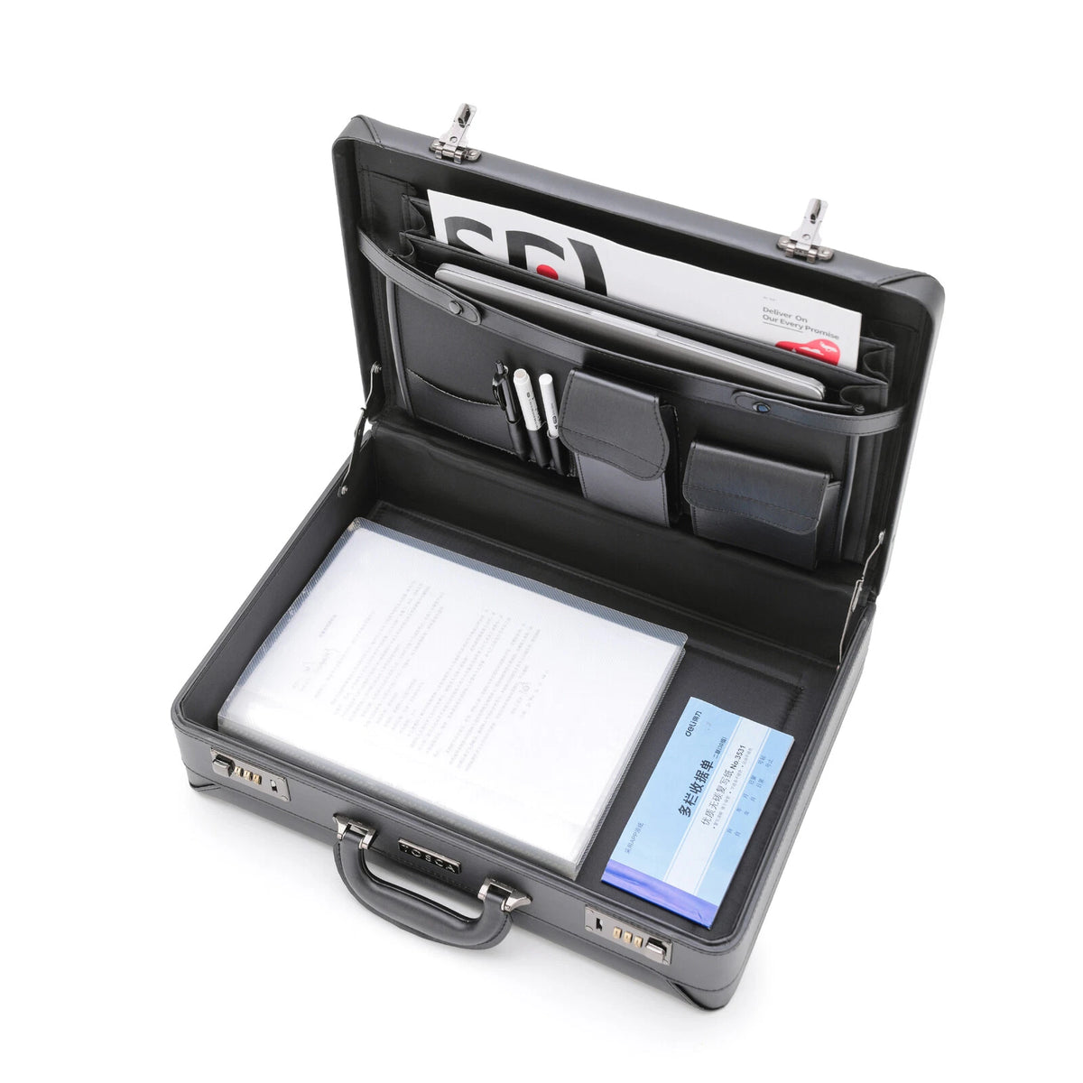 Men's Hard Briefcase Business Office Bag Document Storage Bag Laptop Handheld Work Travel School
