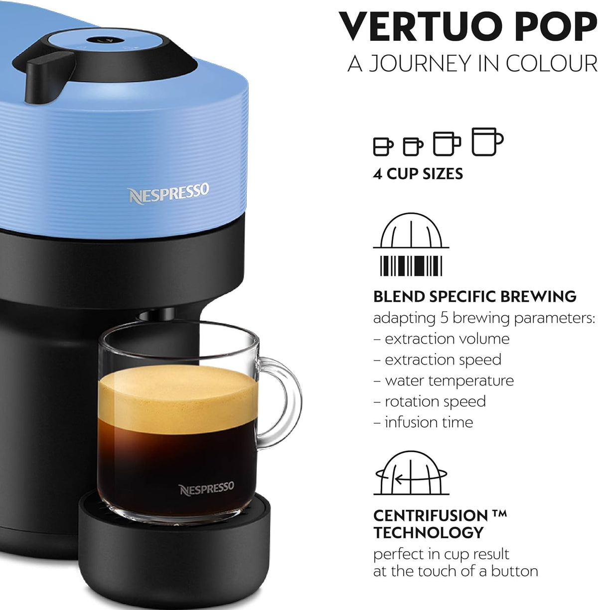 De'Longhi Nespresso Pod Coffee Machine, Automatic Capsule Espresso Maker with Bonus Pods, Kitchen Appliance (Blue)
