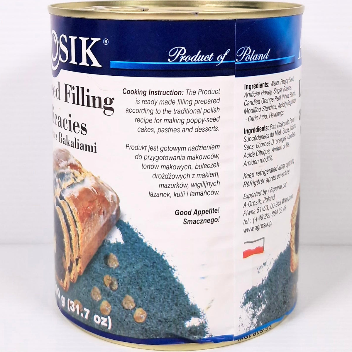 Poppy Seed Cake Pastry Baked Goods Filling 900g Next Day Postage Made In Poland By A-Grosik