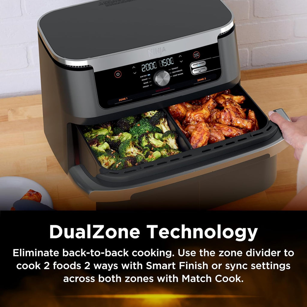 Ninja 6.6L Airfryer | Dual Basket Megazone Air Frying Grill Meat Vegetable Cooker