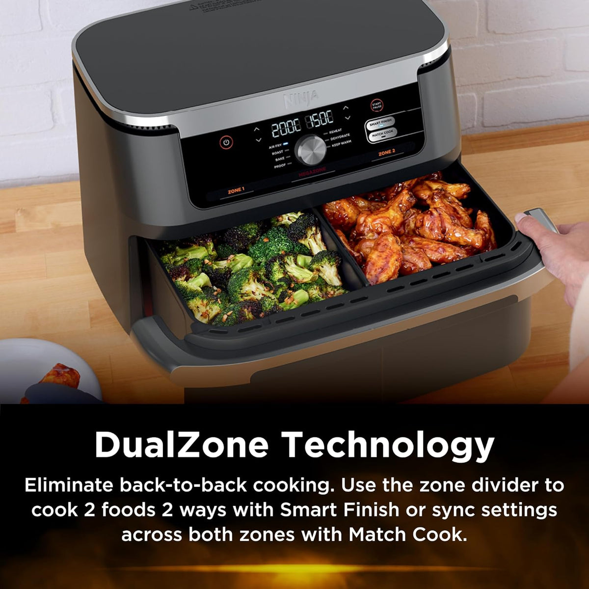 Ninja 6.6L Airfryer | Dual Basket Megazone Air Frying Grill Meat Vegetable Cooker