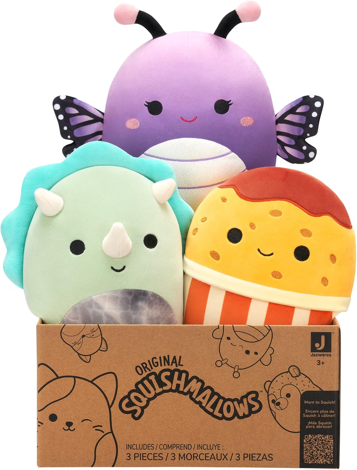 Squishmallows Mystery (blind Box) Surprise Pack  Includes 3x 8Inch Original Squishmallows Plus Toys