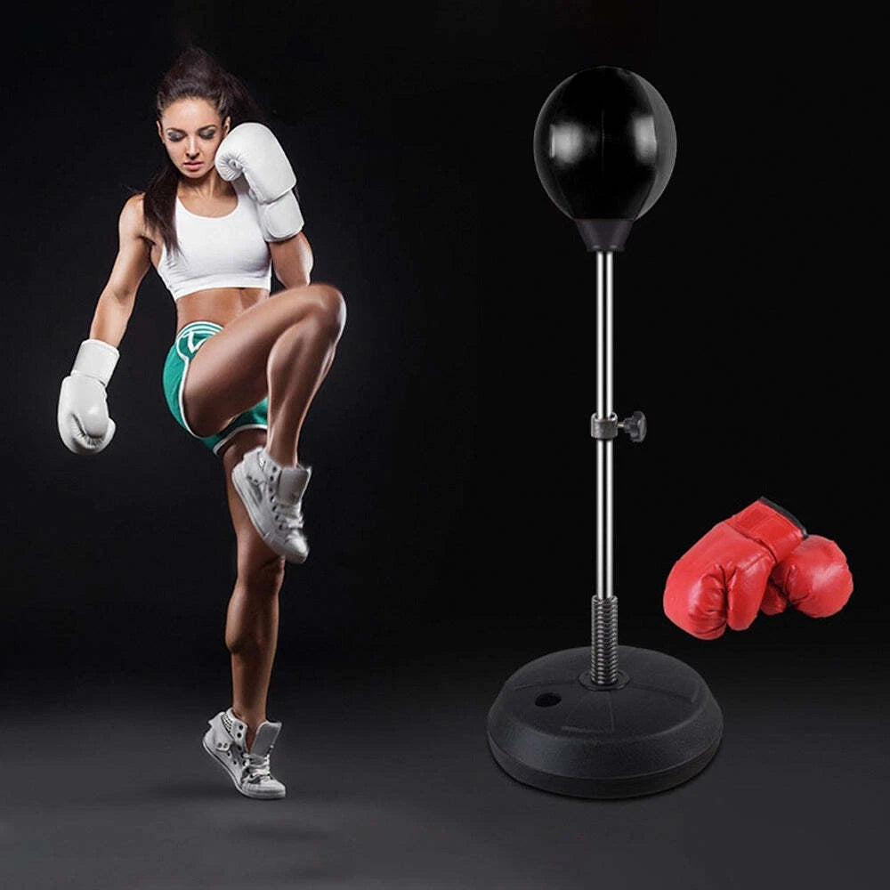 Freestanding Punching Boxing Bag with Gloves | Home Gym Speed Kicking Training | Martial Arts Training