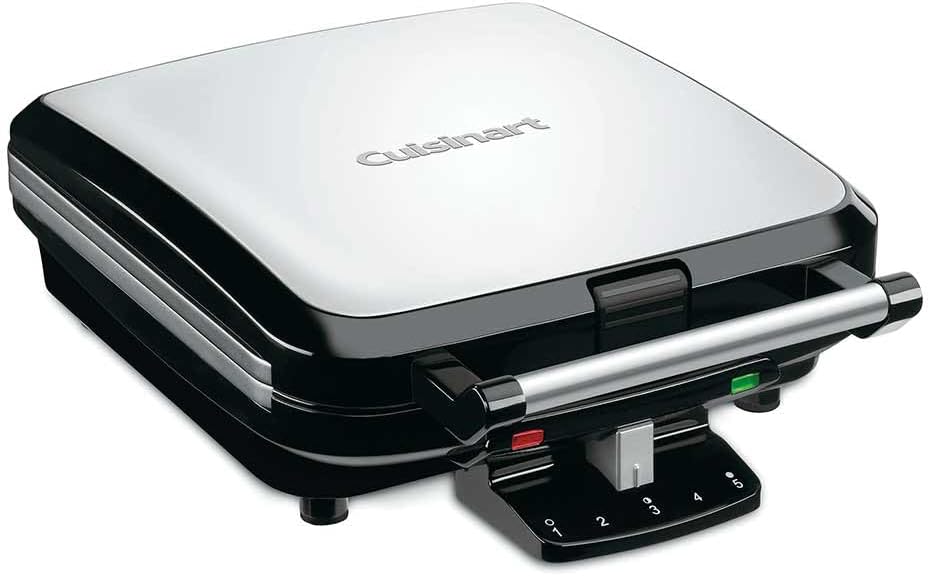 Cuisinart Electric Waffle Press Homemade 4x Waffle Maker Machine - Belgian Non-Stick Kitchen Appliance