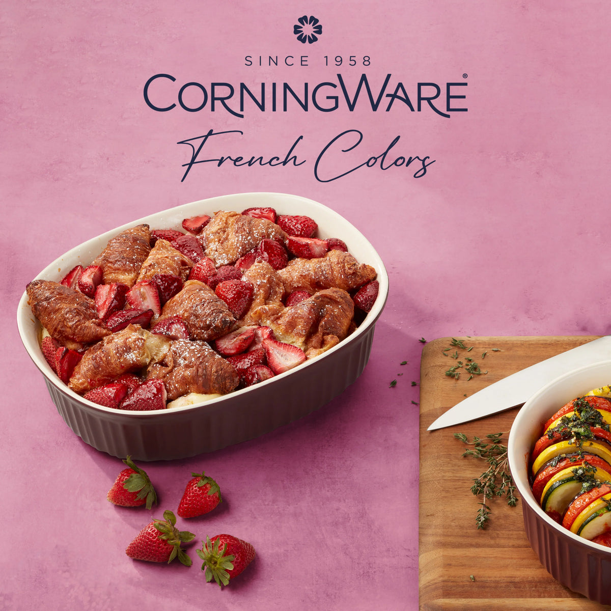 Corningware 3PC Durable Stoneware Baking Dishes Stone Oval Oven Casserole Dishes with Lids