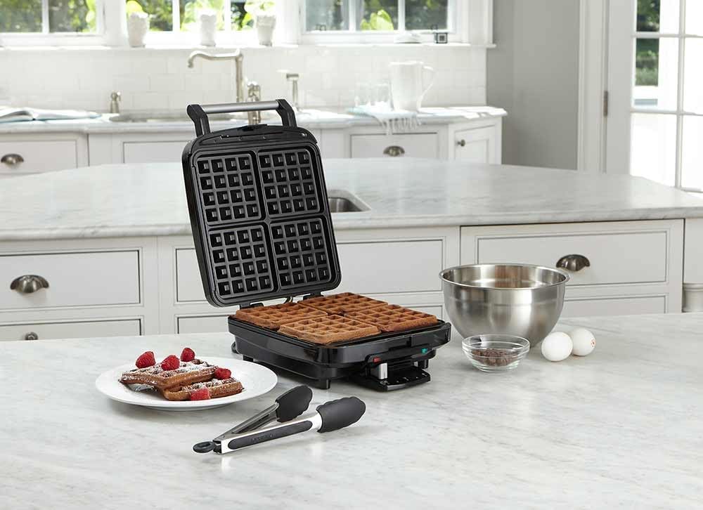 Cuisinart Electric Waffle Press Homemade 4x Waffle Maker Machine - Belgian Non-Stick Kitchen Appliance