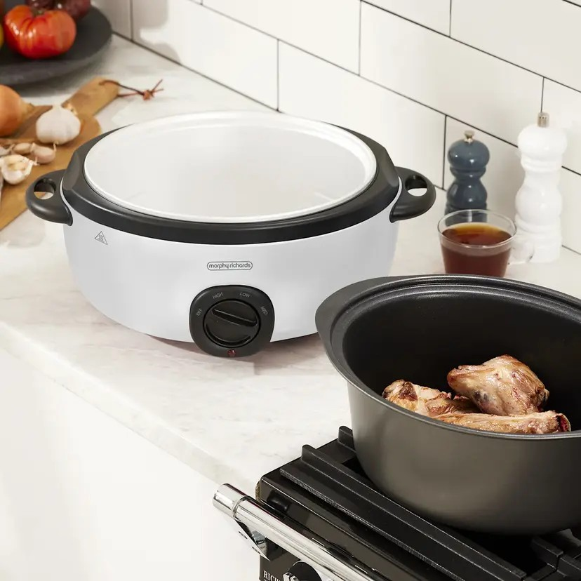 Morphy Richards Sear & Stew Slow Cooker 6.5L Family Meal Cooker 3 Heat Kitchen Cooking