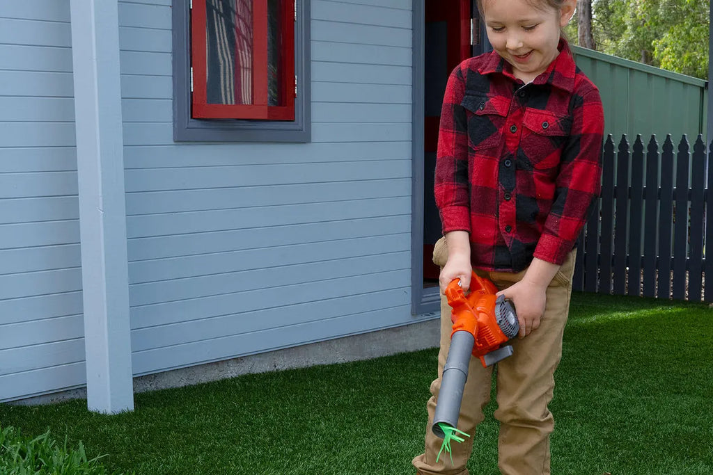 Husqvarna Toy Leaf Blower | Pretend Grass Leaf Blowing Tool Kids Gardening | Preschool Toddler Toys