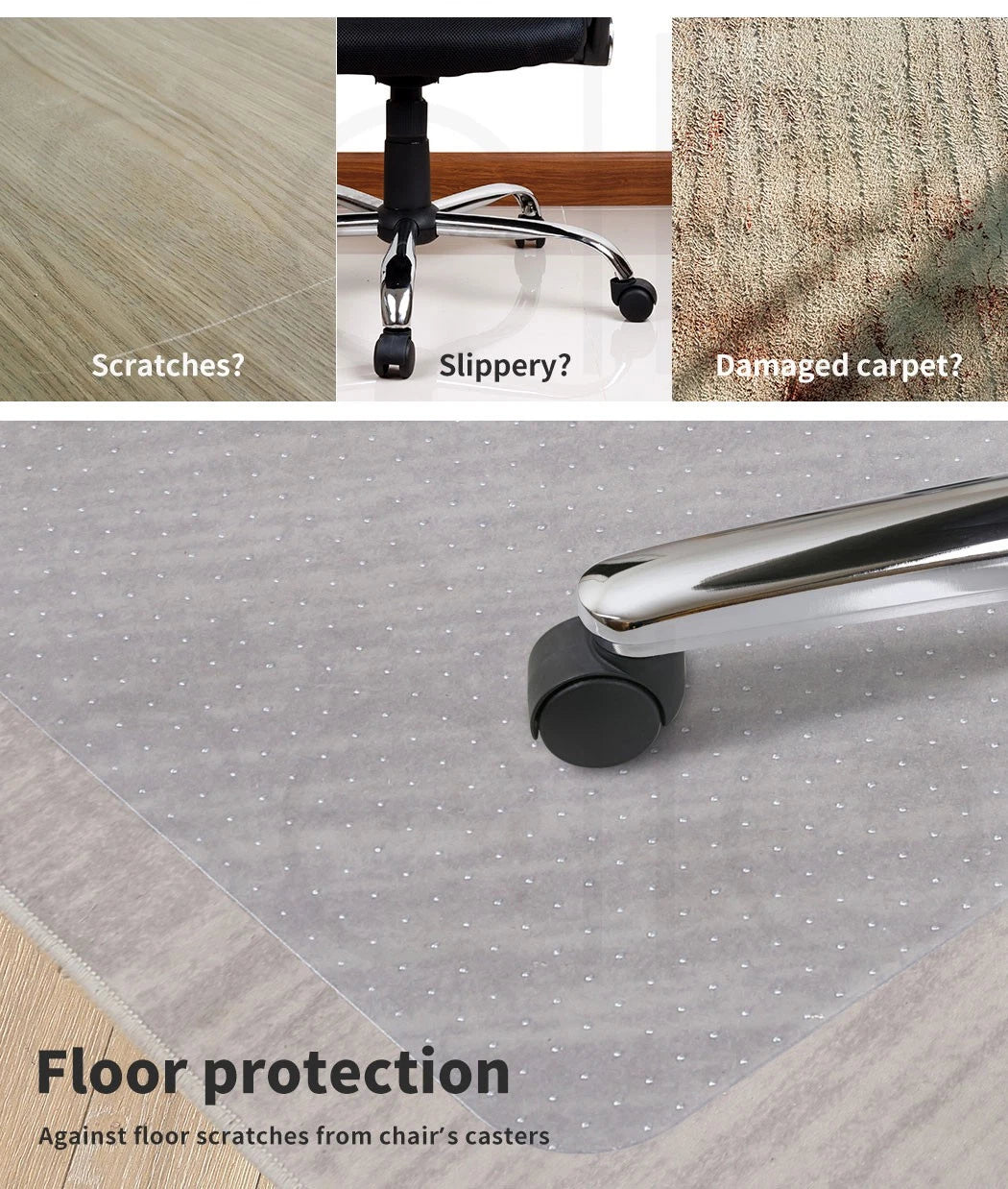 Computer Chair Mat | Home Office Carpet Floor PVC Protector Hard Wood Chairmat | PVC Plastic Carpet Protector