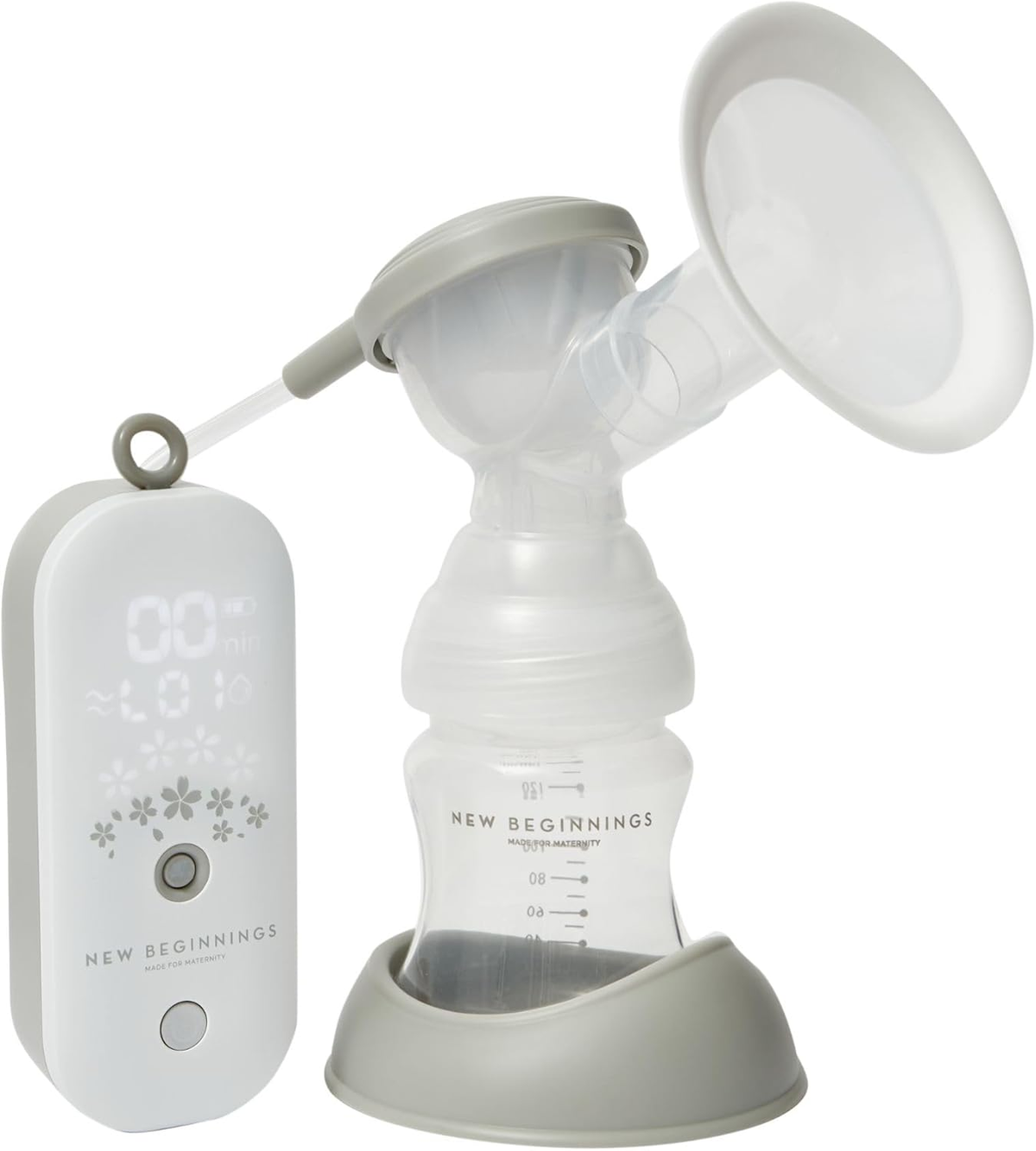 New Beginnings Single Electric Breast Pump | Quiet Compact Breast Milk Lactation System