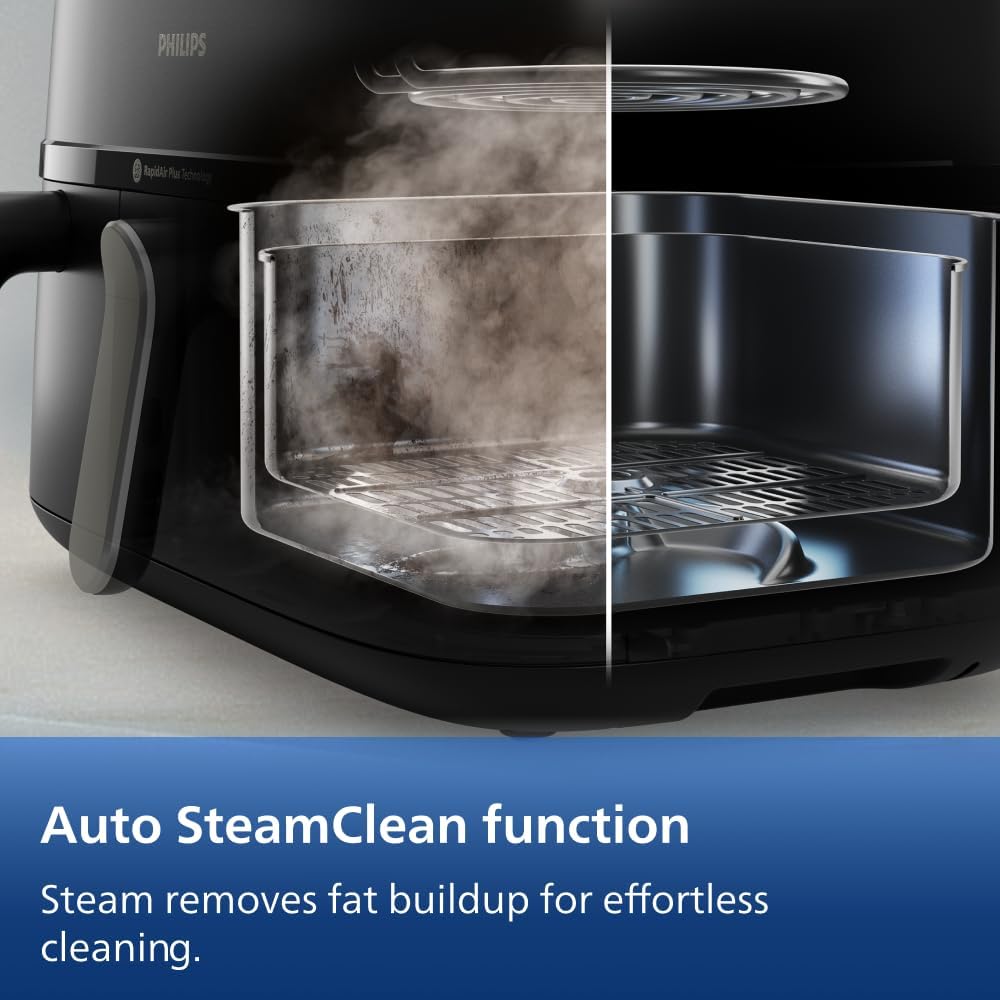 Philips Dual Basket Airfryer Double Air Cooker 6L+3L Healthy Steamer Air Fryer Frying XXL - Crispy Tender Steamed - Home Kitchen Appliance Cooker