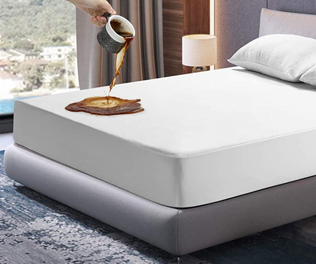 King Sized Waterproof Mattress Protector Fitted Mattress Protection - Terry Cotton Cover - Breathable Repeals Liquids, Urine, Perspiration & Spills - Protects Mattresses