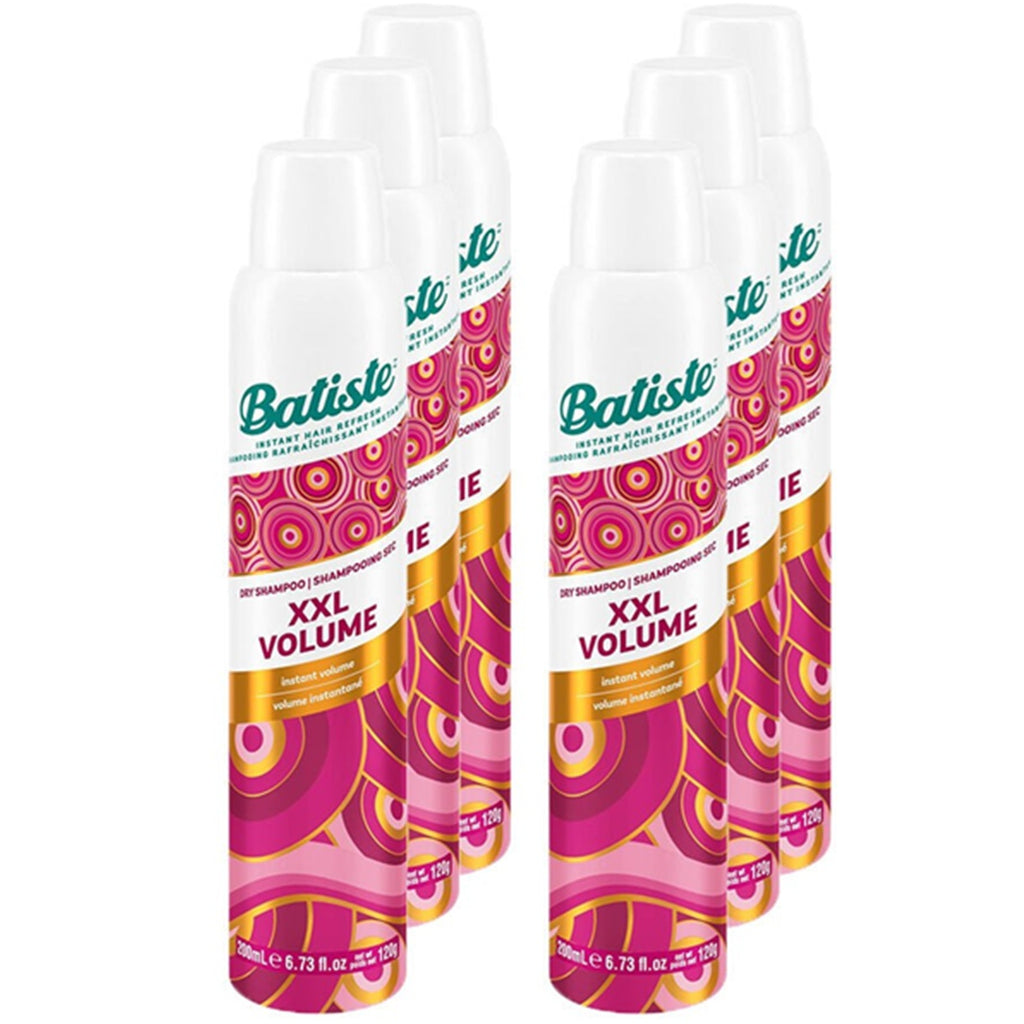 6x Batiste Dry Shampoo 200ml Volumising Long Lasting Hair Styling Dry Wash  Stylist Volume XXL