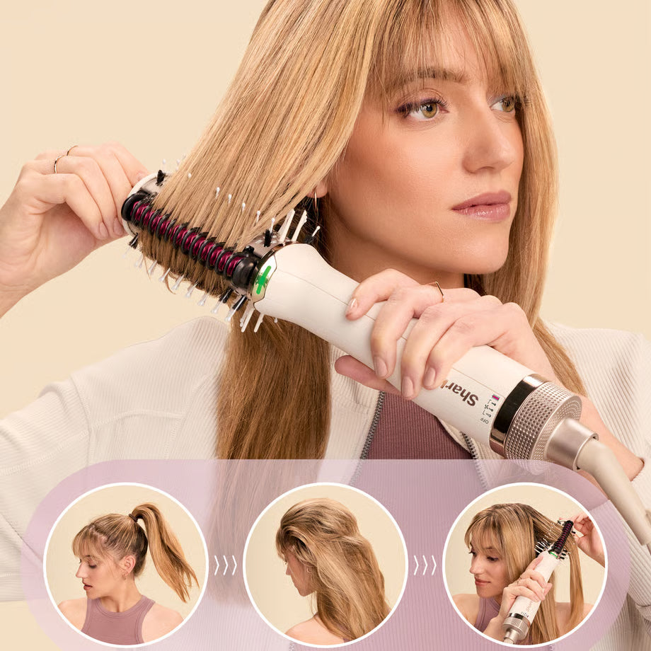 Shark Heated Hair Blow Dry Brush Womens Straightener Comb Smoother Wet to Dry Volumiser