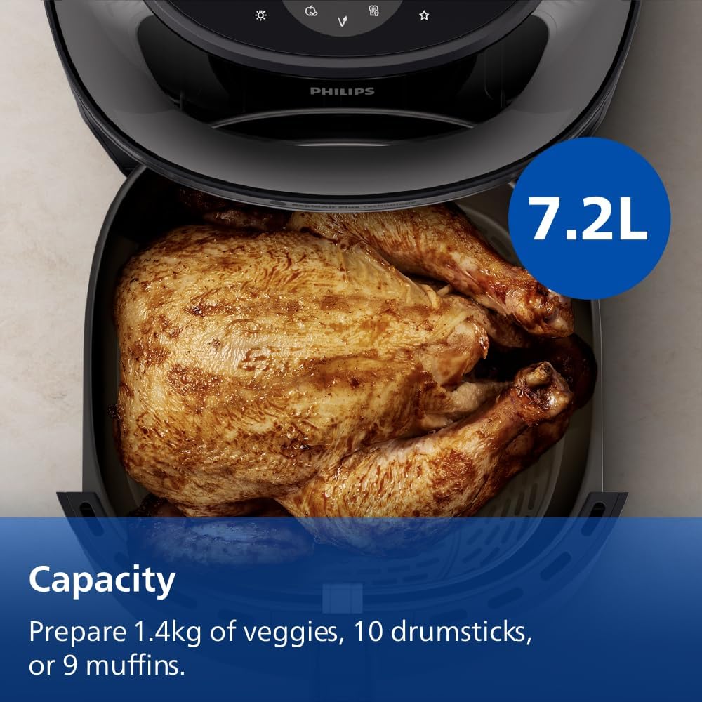 Philips Large 7.2L Airfryer, Electric Kitchen Appliance 16 Presets, Air Frying Fat Removal Hot Chips Nuggets and more