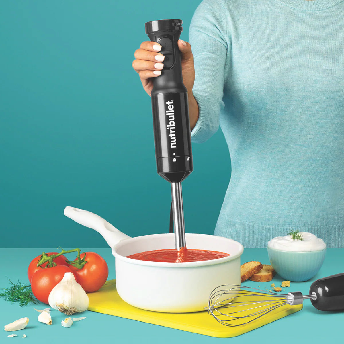 NUTRIBULLET 800W Stick Blender Mixer 600ml Chopping Bowl Mixing Shredding Puree