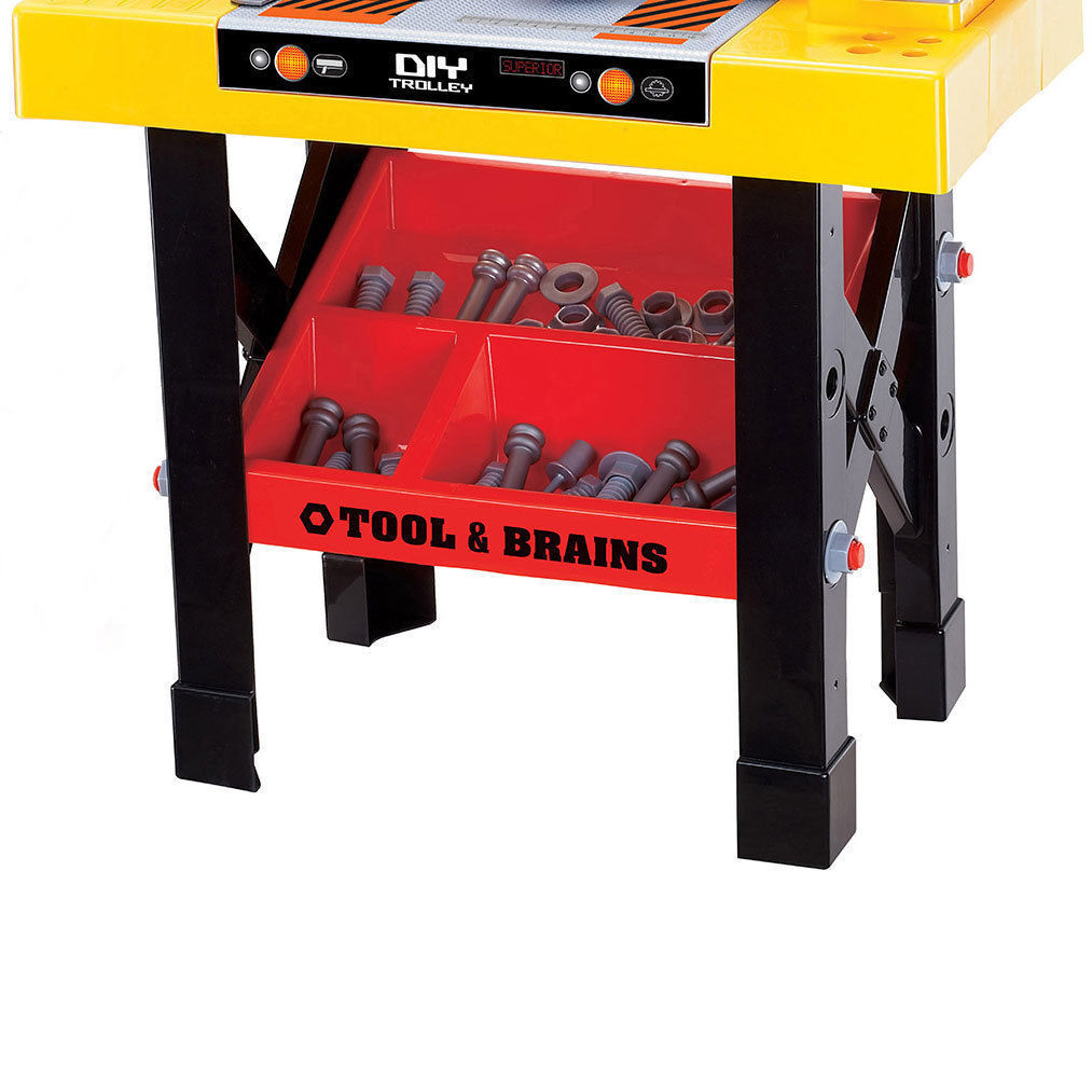 Kids Pretend Workbench | Boys Toddler Preschool Toys Construction Set with Nails, Saw, Spanner, Drill