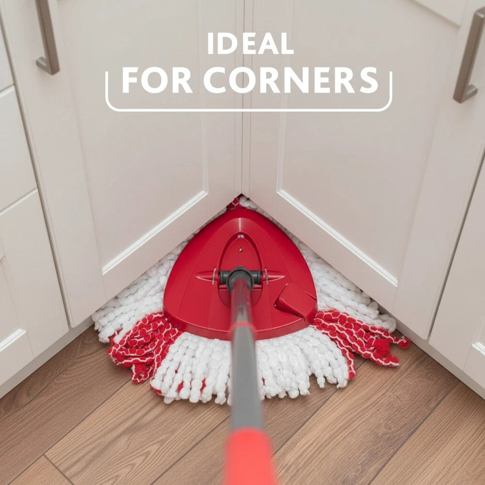 Vileda Microfibre Mop and Bucket Set Plastic Dirty Water Bucket, Easy Wring Spin Mop, Bathroom Kitchen Home Cleaner